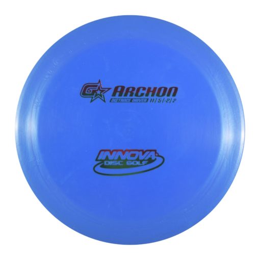 16bb65b7 360d 5646 b1a8 0e0c5cf42dee This is a fast disc with significant turn and strong fade that provides an overall neutral flight path for intermediate players. The Archon is a thin driver with a wide rim. 11/5/-2/2 GStar is a fantastic ultra premium plastic blend by Innova. The plastic offers a unique metallic shine that not only looks good, but it is also incredibly grippy and flexible.