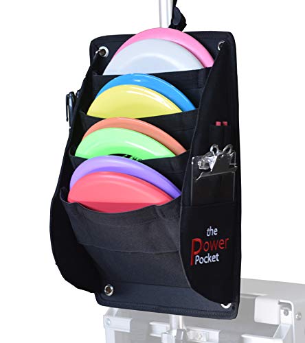 edf1e5b3 654e 5f44 a67c 50616daa23cb The ultimate putter pocket cart accessory. This extra disc storage holds 8-10 additional discs and accessories. Works for almost any standard disc golf cart.