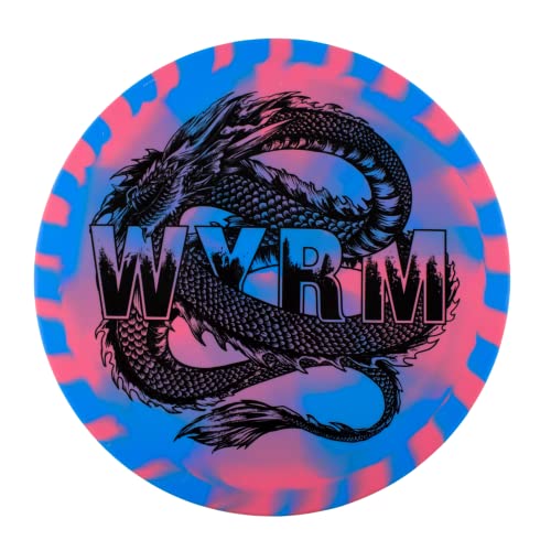 2dfb6c74 e5eb 5937 9fa7 ac46c2b535f5 2 The Wyrm is a very overstably utility fairway driver made out of a silicone rubber blend. This StayPut blend provides extra grip and more flexibility than your traditional plastic blends. Because of its beefy nature, this disc works excellently for hyzer lines, or flex lines to avoid obstacles out on the course. As it finishes the flight with a heavy fade, this will hit the ground and provide little to no extra ground play. This creates a reliability that this mold will stay where it lands, an excellent option for when you don't want the disc to move beyond the landing area.