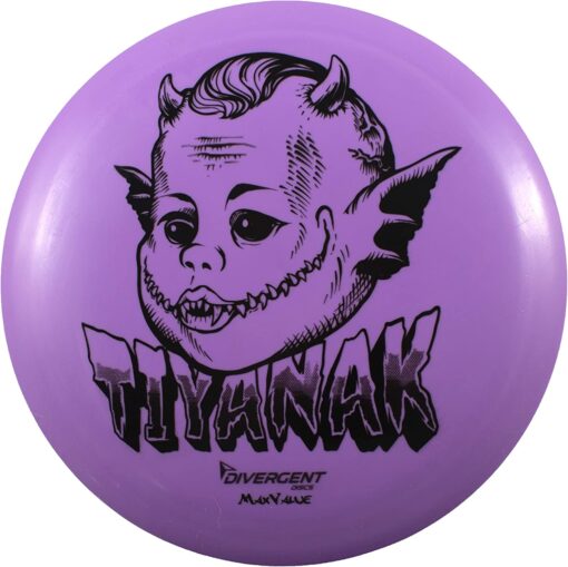 67349b47 4ad3 5fda bea7 20debf846a5a The Divergent Discs Tiyanak is an extremely understable fairway driver that is meant for the slowest of arms. This is meant for the individual who has trouble reaching 200 feet. This will be an easy to throw driver, to assist in getting good distance. The Tiyanak provides a good high speed turn and resistance to an early fade. Young players will also benefit from this disc as it proves to be quite manageable. While the more seasoned player can find the Tiyanak makes for a great understable utility disc.