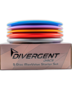d1f17e04 5c5c 5aa5 9200 6f415f153f24 The Divergent Discs 5 Disc Set with Mini Marker provides all the necessary tools to enjoy a round of disc golf. It comes with 5 discs in MaxValue plastic. This set includes a (Nuno) putter, a (Kapre) midrange, Kraken (fairway driver), Tiyanak (fairway driver), a Basilisk (distance driver), and a mini marker. These discs are all designed for the beginner disc golfer, providing easy to throw discs. Helping the thrower to have confidence, distance, and fun!