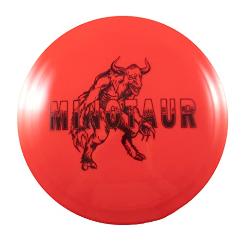 d8bbeebd 7e07 562b be57 933de5643ceb 2 The Divergent Discs Minotaur is an overstable control driver that is meant to handle power and provide good distance. Its lower speed and glide make this a manageable disc for the recreational player as well as the well-seasoned player. This is meant to be a favorite for the big-hook hyzers, shot-shaping flex shots, or a straight flying disc that will have a consistent fade. The Minotaur is the disc to chose when you need a spike hyzer that doesn't go too far, or to shape a shot around obstacles.