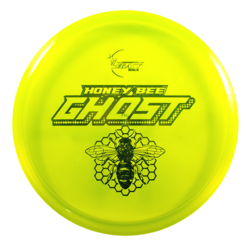 4ee197b3 6444 5176 bb8f aa53251cabaf The Legacy Discs Ghost is midrange with lots of glide and a low speed fade. It is good for approach shots. Legacy Discs Honey Bee Pinnacle plastic is an extra grippy and more durable version of pinnacle plastic. It is more see through and has a more tacky feel. This blend is more stable than Icon plastic. Flight Numbers: Speed 4, Glide 5, Turn 0, Fade 3. Note: Stamp colors will vary.